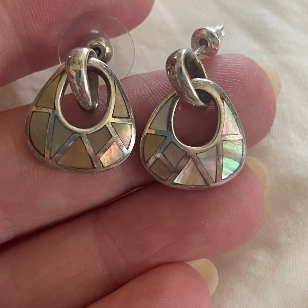 Sterling silver mother of pearl earrings